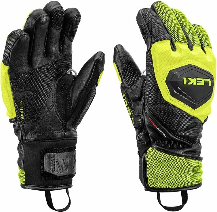Dorëza skijimi Leki WCR Venom 3D Jr, madhësia 7.0, GORE-TEX, PrimaLoft, Trigger S, zi/verdhe neon