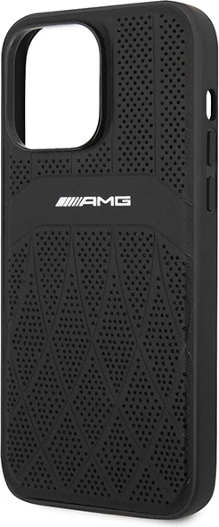 Mbështjellës Mercedes AMG AMHMP14XOSDBK për iPhone 14 Pro Max 6.7", lëkurë, MagSafe, zi