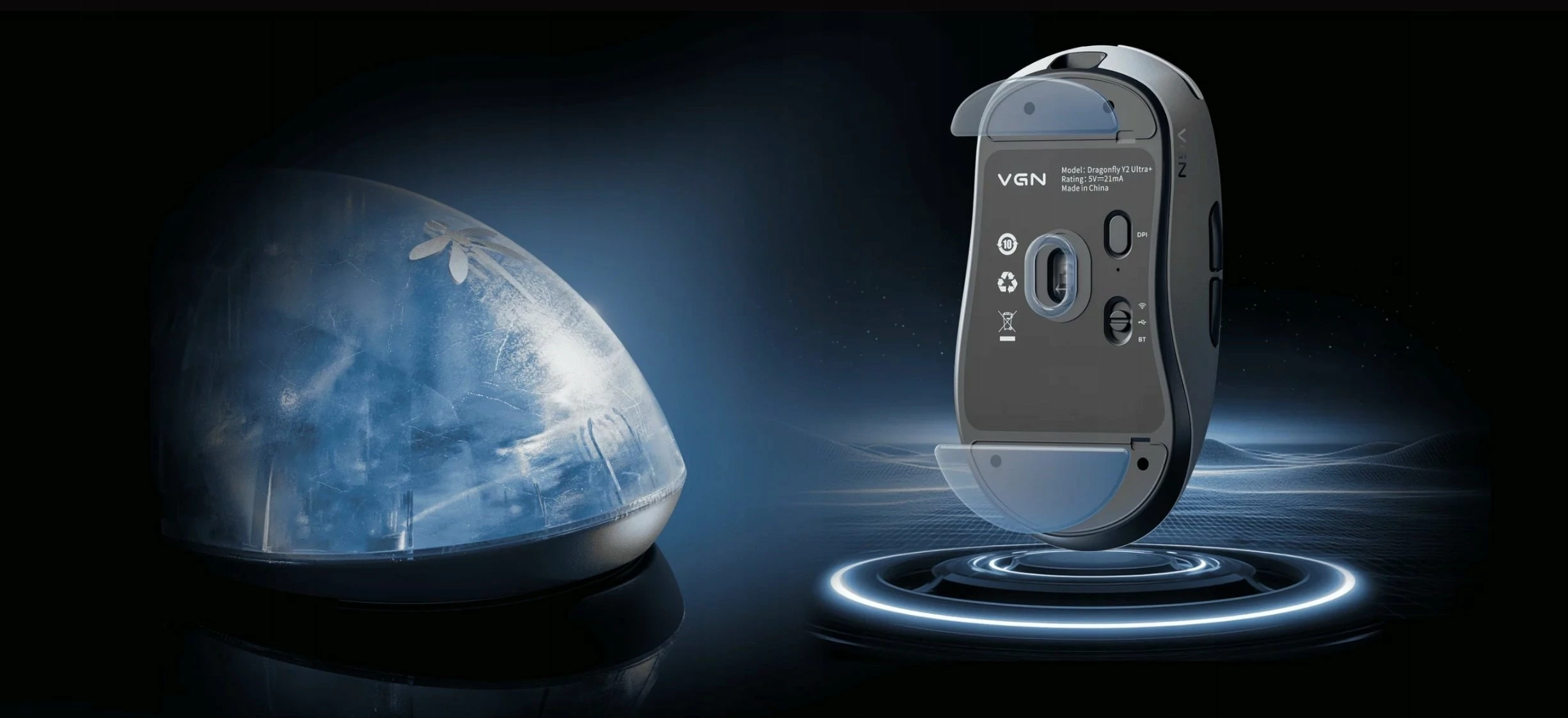 Maus VGN Y2 Pro (84716060) 36000 DPI PAW3395 8000 Hz wireless 2.4GHz/Bluetooth + USB, zi 6