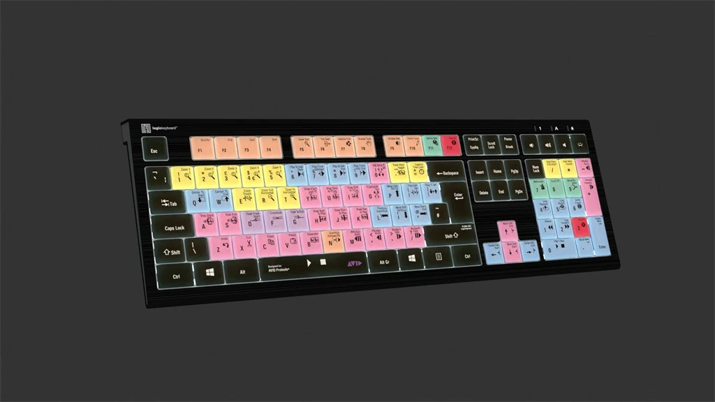 Tastierë LogicKeyboard Astra 2 Pro Tools UK për PC, me taste të ngjyrosura