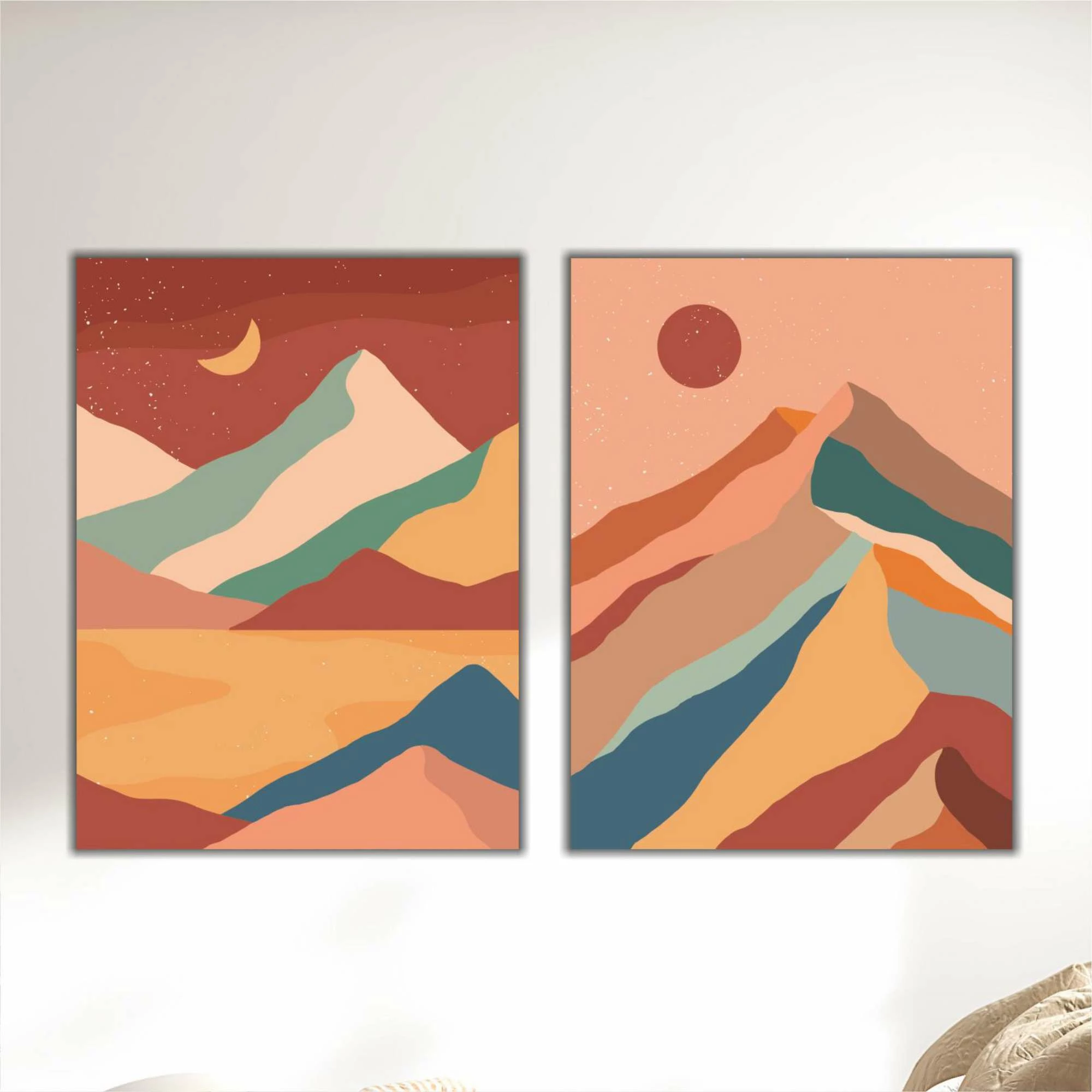 Pikturë dekorative MDF (2 copë), Wallity, shumëngjyrëshe, 60x80cm