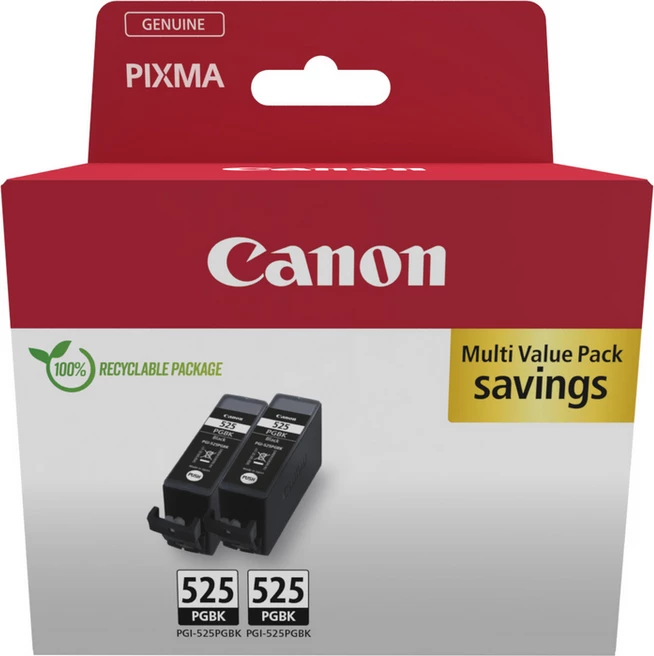 Kartrixh boje, Canon, PGI-525 (4529B017), 19 ml, rendiment 323 faqe, e zezë, paketë 2 copë