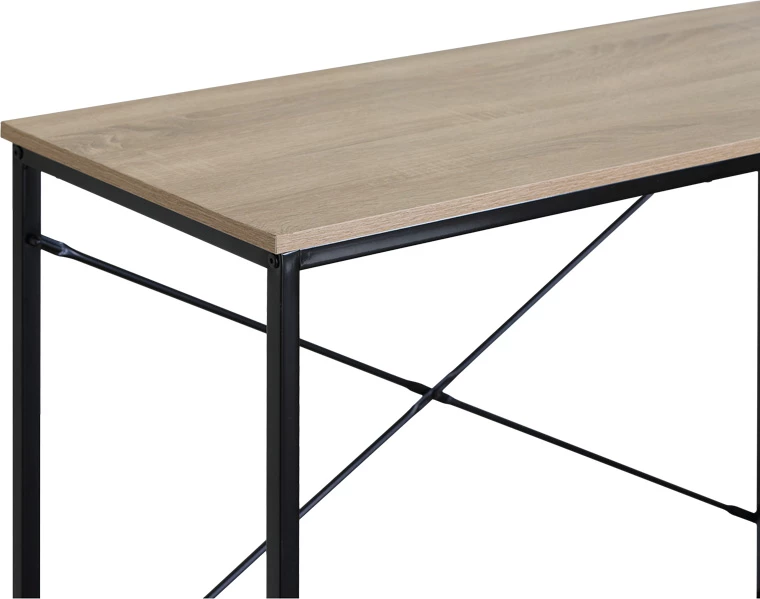 Tavolinë pune Bailon, ngjyrë lisi me metal të zi, 100x40x70cm