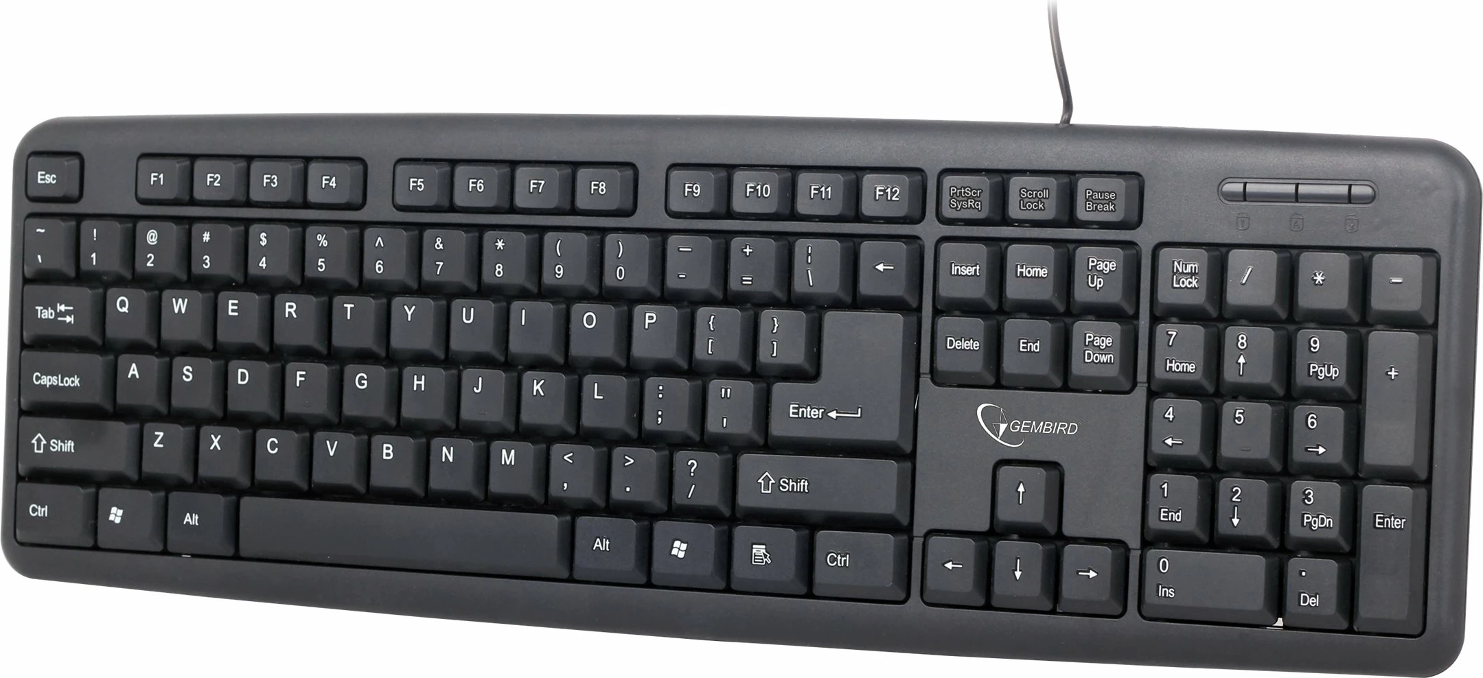 Tastierë Gembird KB-U-103, me kabllo USB, 104 taste, US layout, e zezë