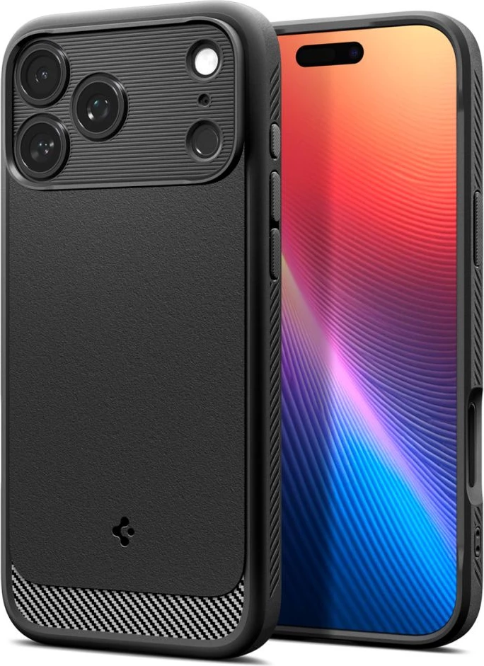 Mbrojtëse për iPhone 17 Pro Max Spigen Rugged Armor MagSafe, mat, e zezë