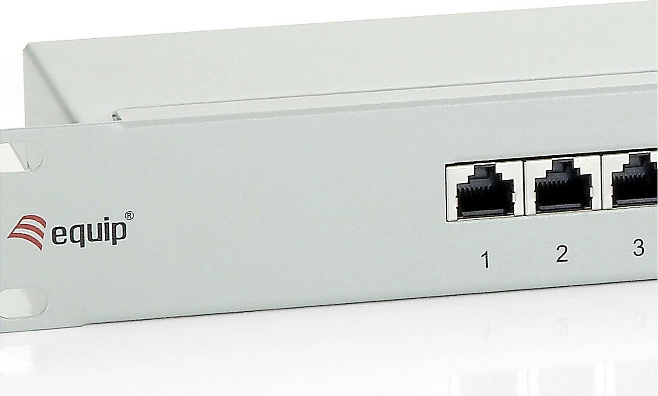 Patch panel Equip 16-port Cat6, RJ-45, 1U, ngjyrë gri