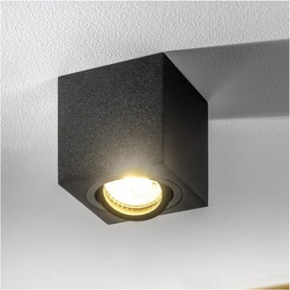 Lampë tavani GTV AVEIRO BIS 1xGU10 230V IP20, e zezë