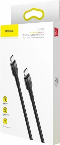 Kabl data Baseus Catklf-HG1 Type-C në Type-C 60W 2m, e zezë