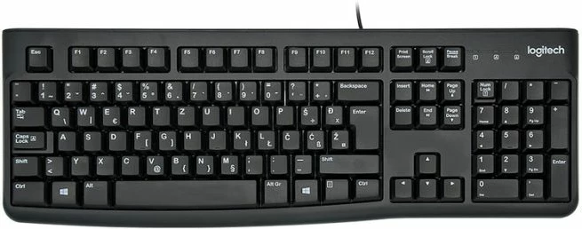 Tastierë Logitech K120, me kabllo USB, layout slloven, e zezë, OEM