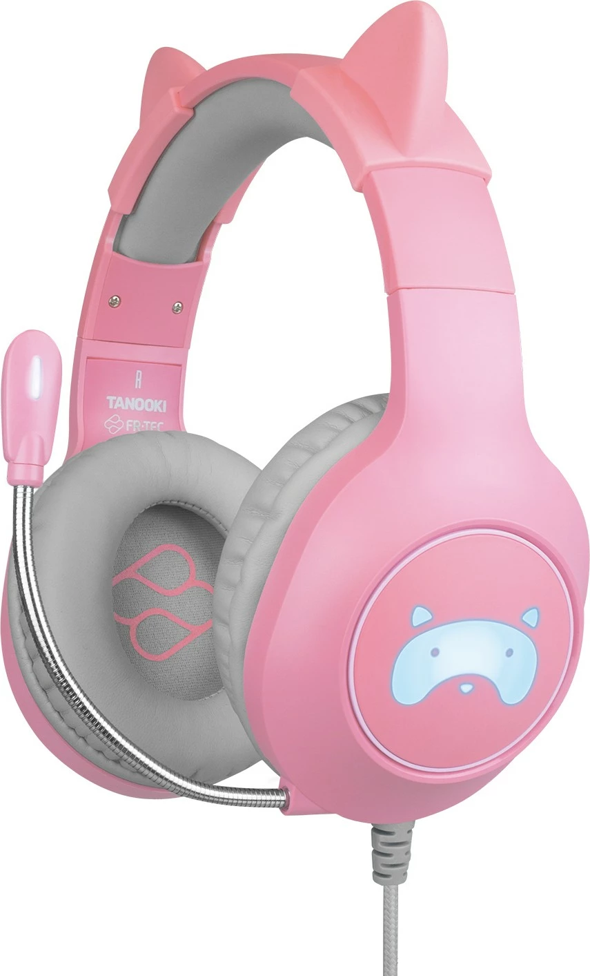 Kufje gaming Blade Tanooki me LED, rozë