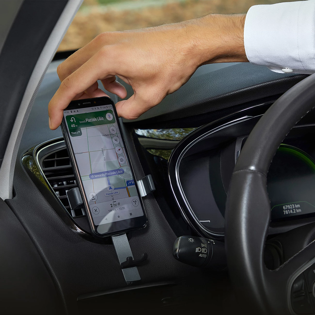 Mbështjellës për celular SBS TESUPPCLIPGRAVK, për grilë ajri, gravitacional, i zi