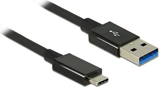 Kabllo USB DeLOCK 1m, USB-C në USB-A, USB 3.2 Gen 2 10Gbps, e zezë
