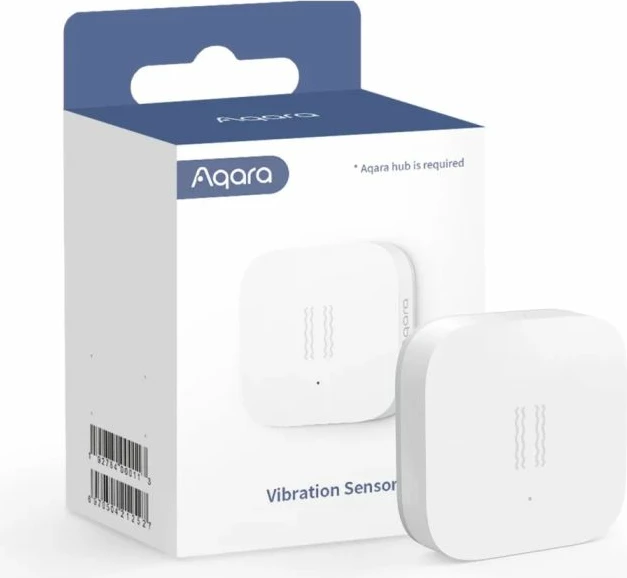Sensor vibrimi Aqara DJT11LM Zigbee, bateri CR2032, 36×36×9 mm, i bardhë, 1 copë