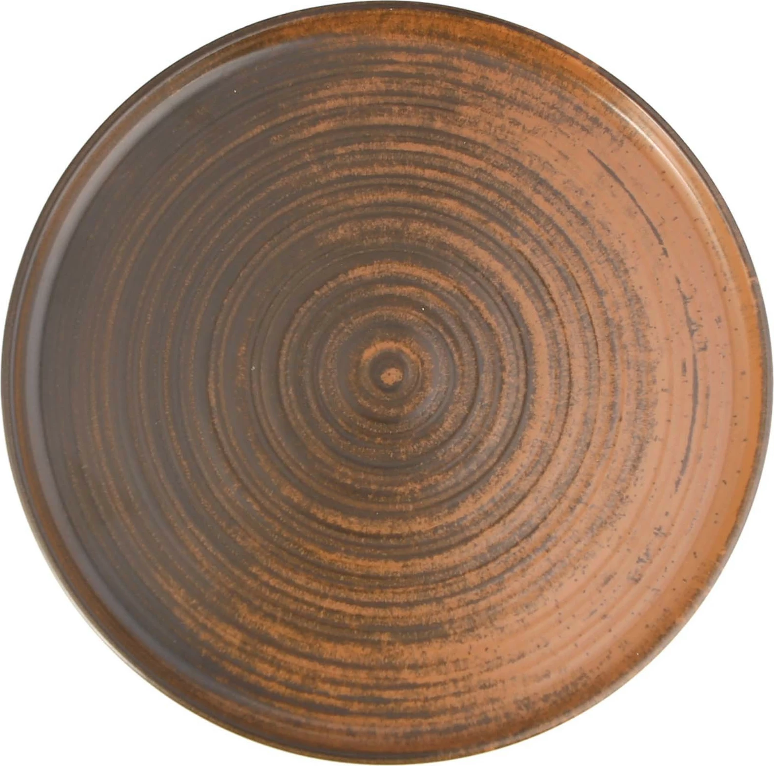 Pjatë e sheshtë me buzë të lartë Porland Lykke Ø180 mm, kafe, set 6 copë