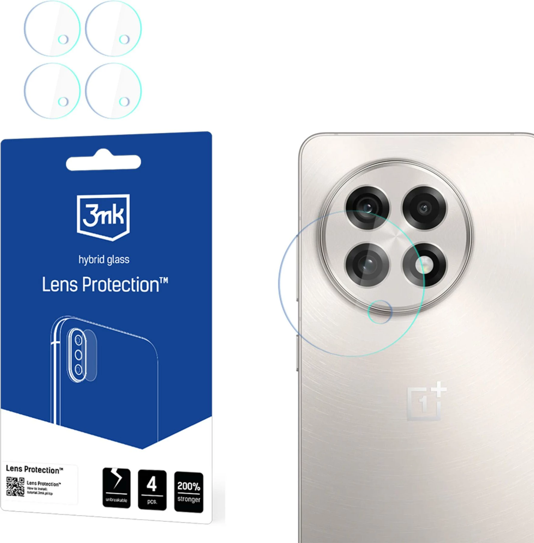 Xham mbrojtës kamerës 3mk Protection për OnePlus 13R, 4 copë