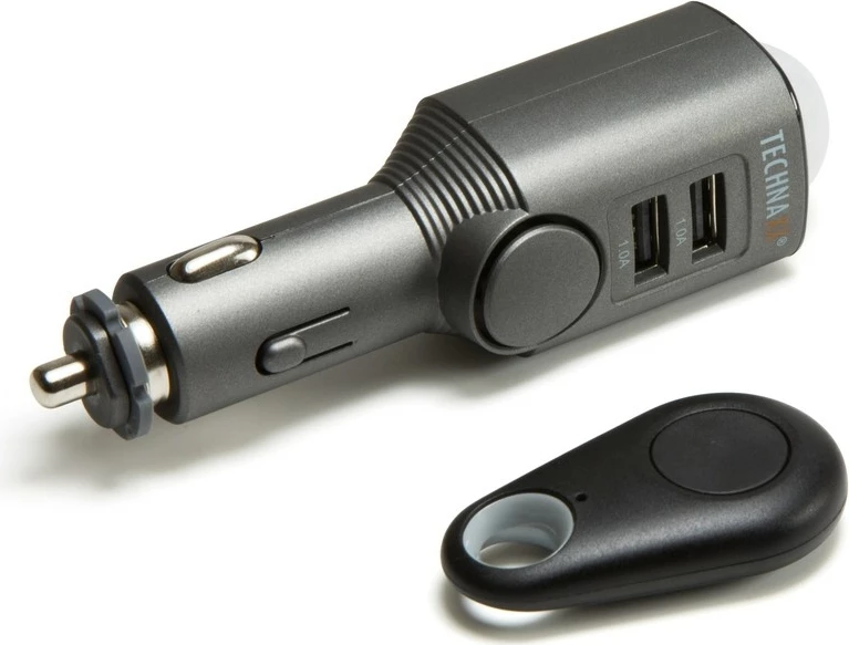 Alarm veture Technaxx TX-100 me 2 porta USB, Gri