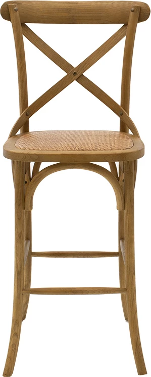 Karrige për bar Reid, dru, ngjyrë arre të çelur - ratan kafe