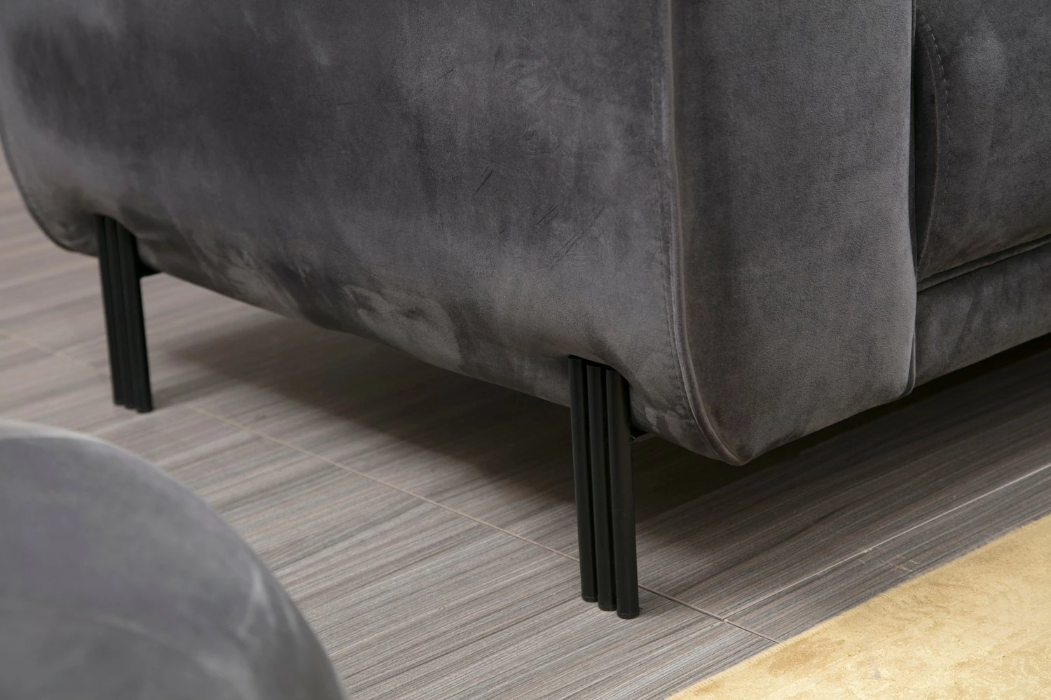 Kënd divan-krevat Atelier del Sofa, këndi djathtë, ngjyrë antracit