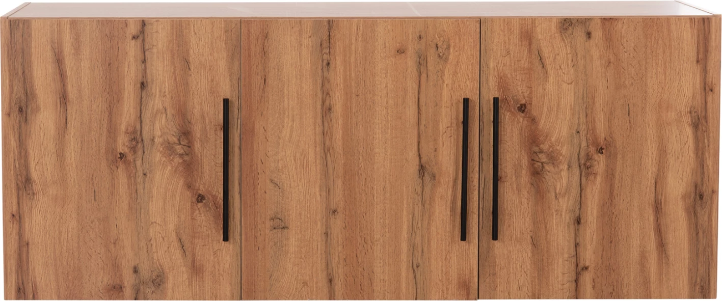 Dollap sipëror për garderobë 3-kanatësh, ngjyrë druri natyral, CARYS FH747.12, 150x55.5x60cm