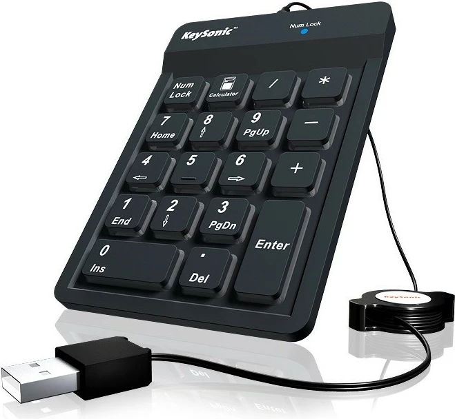 Tastierë numerike Keysonic ACK-118BK2, me kabllo, IP64, e zezë