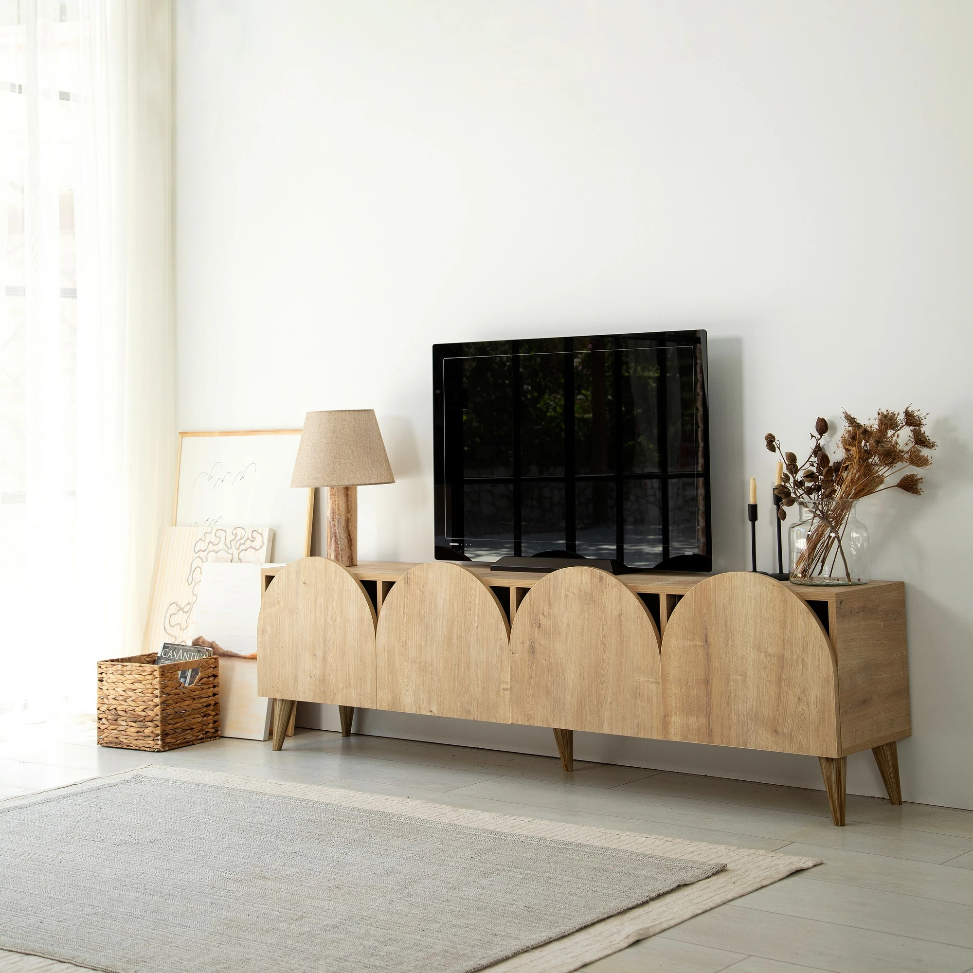 Komodë TV Hanah Home, Mesta - ngjyrë lisi, v2