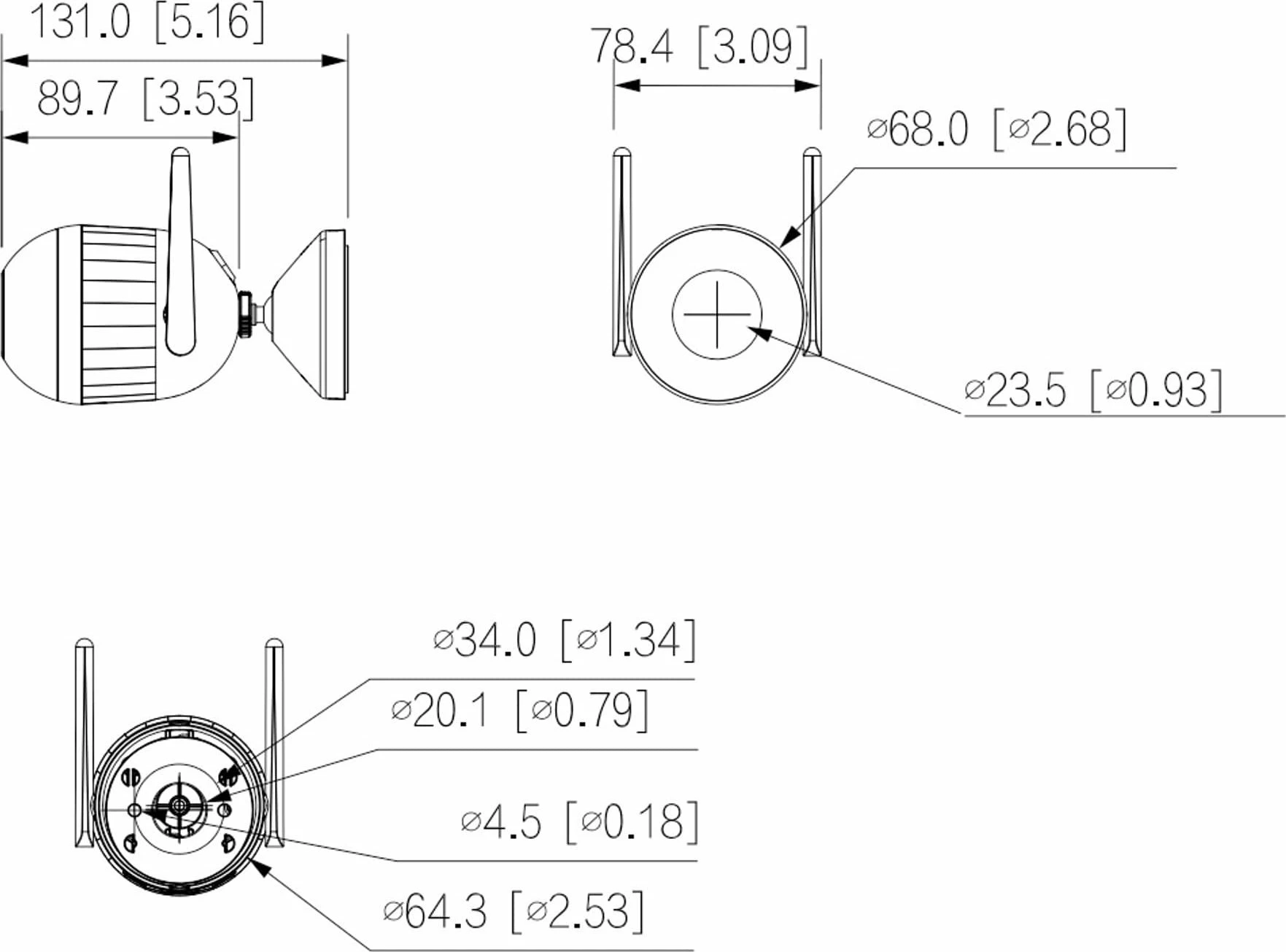 Kamerë IP Wi-Fi Dahua F4C-PV-0360B 4MP 3.6mm Smart Dual Light Active Deterrence, bardhë/zezë