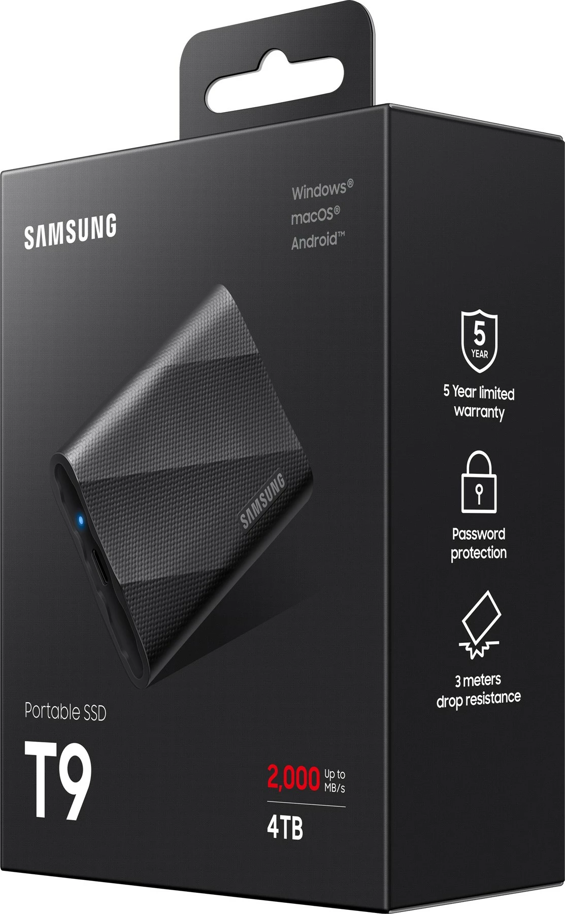 Disk i jashtëm Samsung MU-PG4T0B, 4 TB, USB Type-C, i zi
