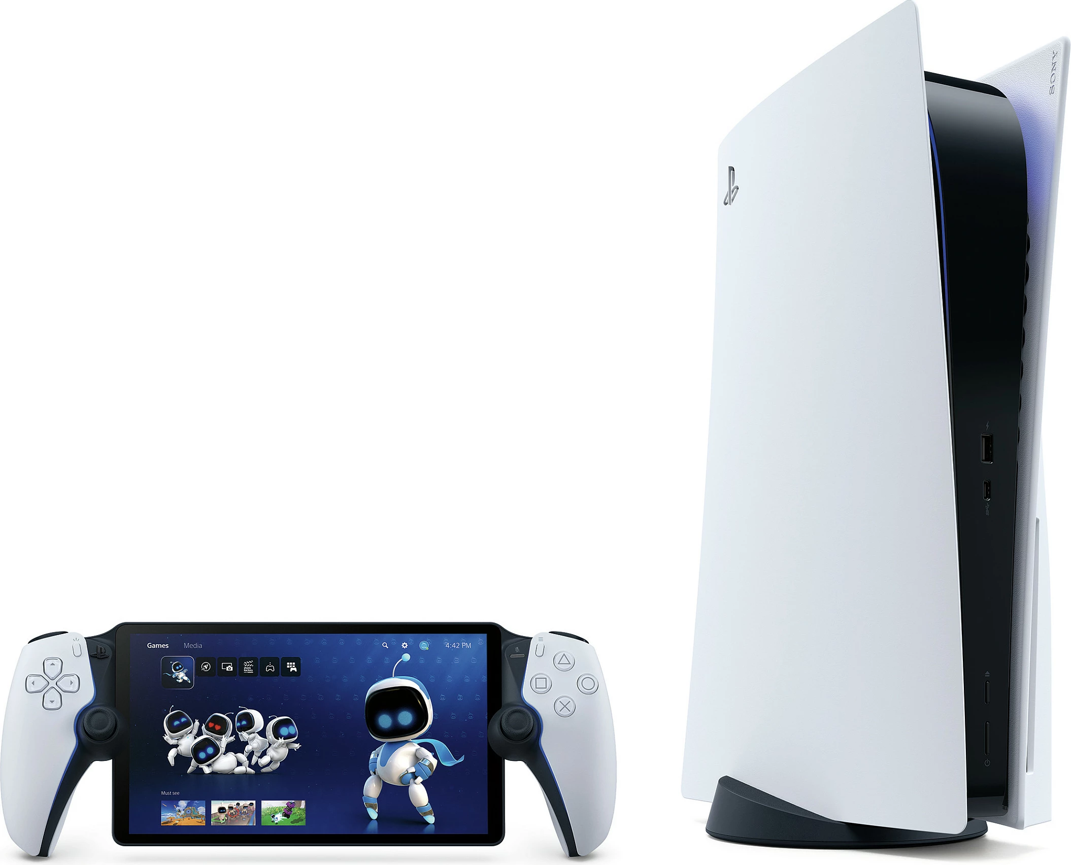 Remote player Sony PlayStation Portal, për PlayStation 5, ekran 8", Wi‑Fi, i bardhë