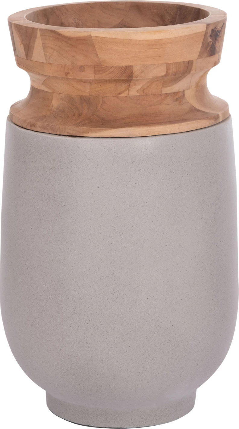 Vazo dekorative për dysheme, LINTER FH4662.03S, fibër-cement, ngjyrë gri, dru tik, 34x60cm