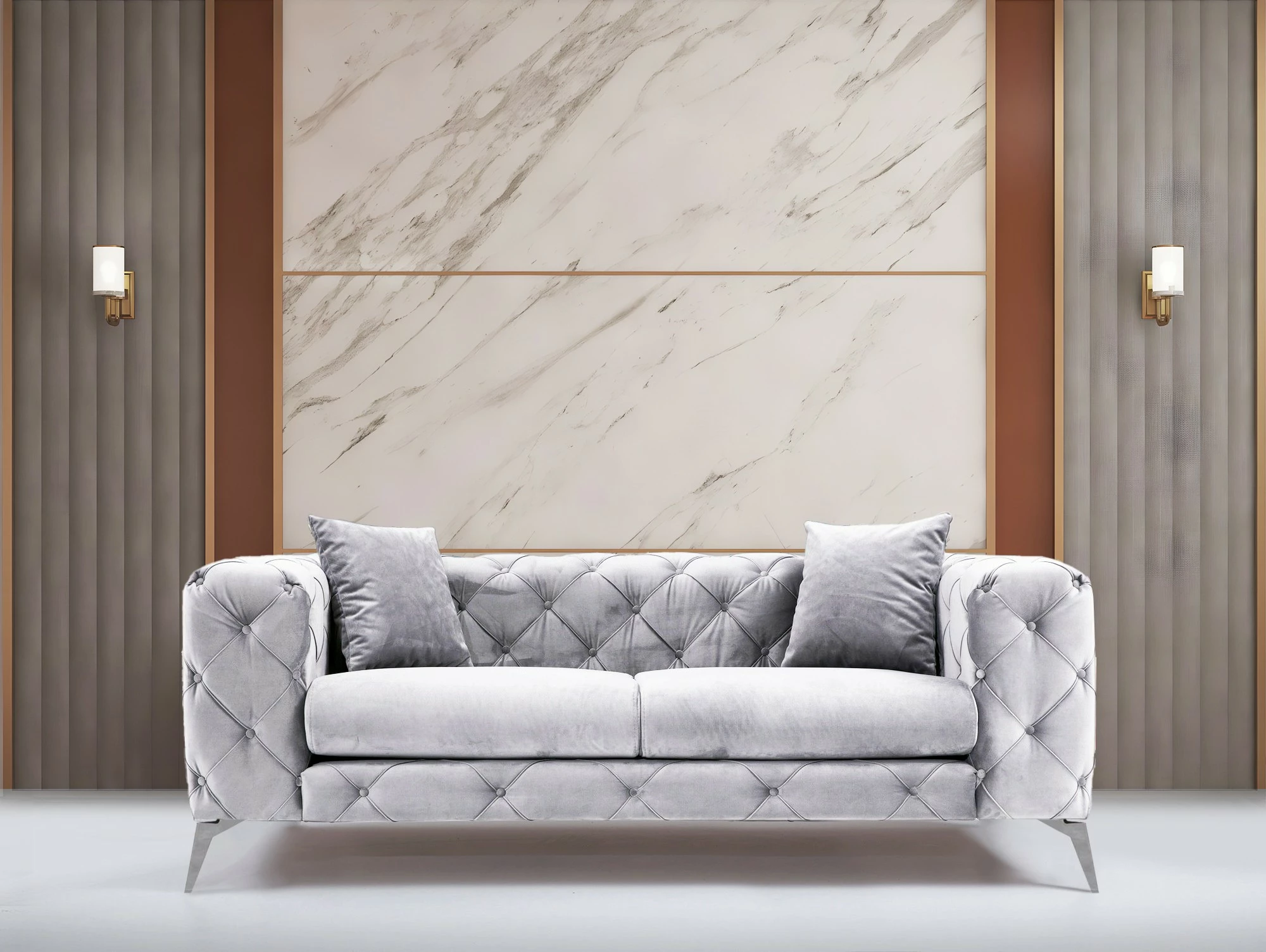 Divan dy ulëshe Atelier del Sofa, Como, ngjyrë gri e çelët