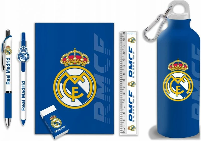 Set shishe sportive Real Madrid RM00029 me set shkrimi, shumëngjyrëshe