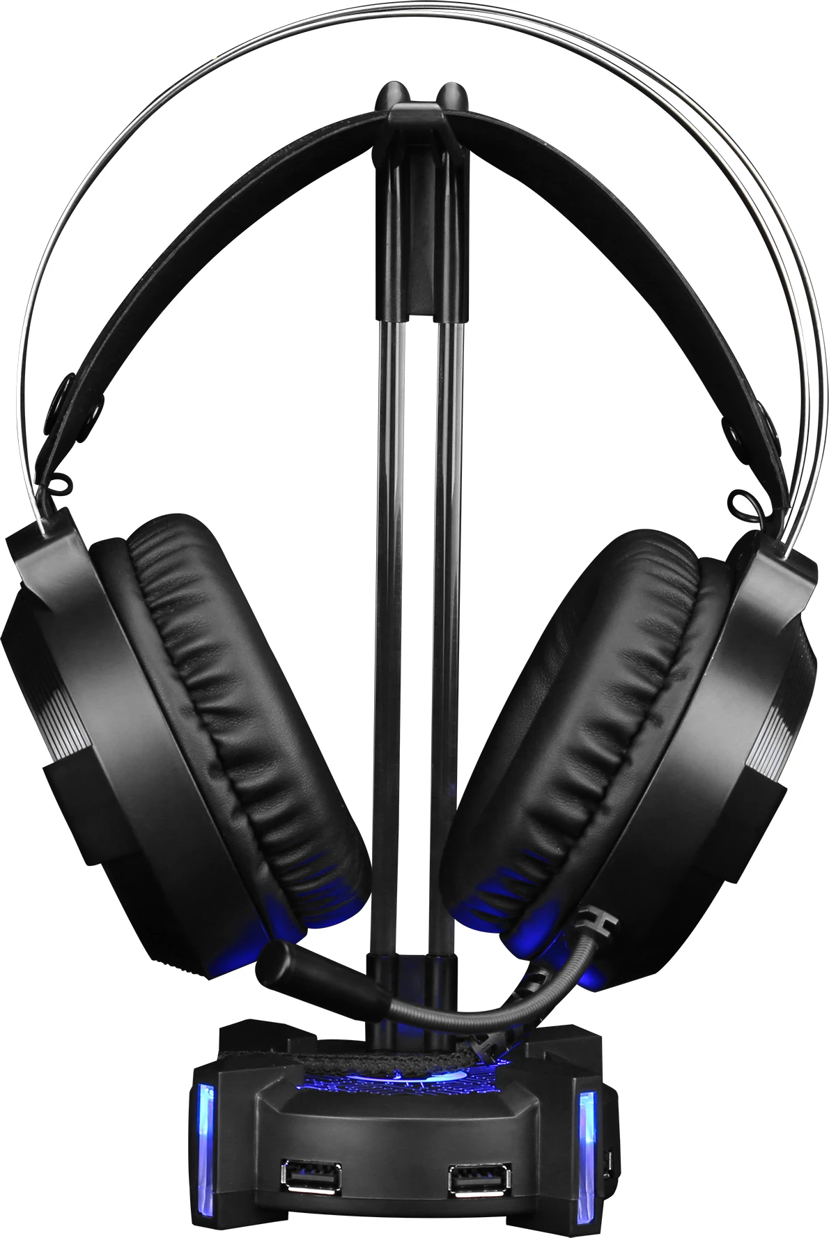 Mbajtëse për kufje Marvo HZ-04, RGB, hub 4x USB 3.0, e zezë