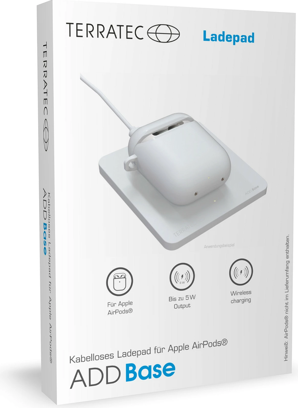 Karikues pa kabllo TerraTec ADD Base, 5W, USB, i bardhë