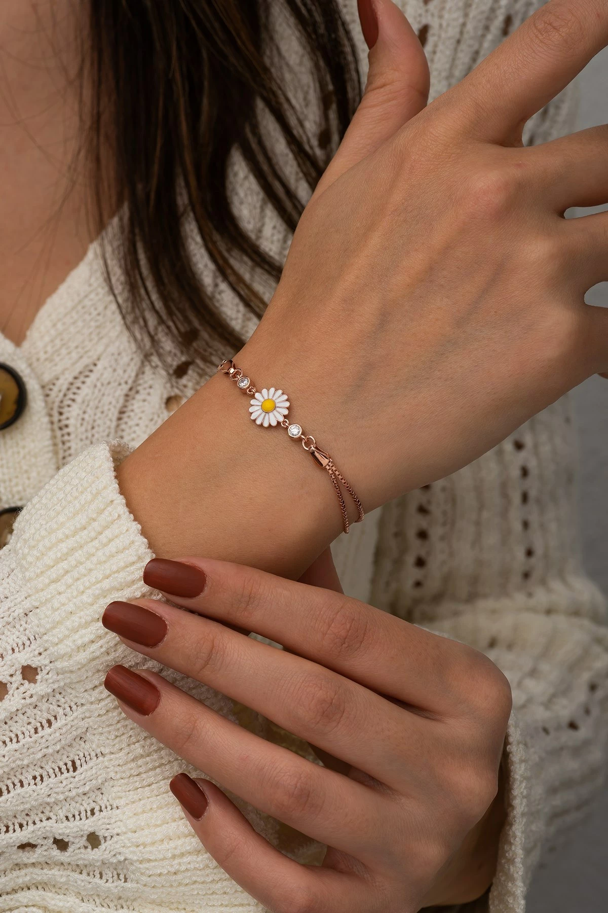 Byzylyk argjendi Jumeon, TRDYL643, ngjyrë rozë ari, e bardhë, e verdhë