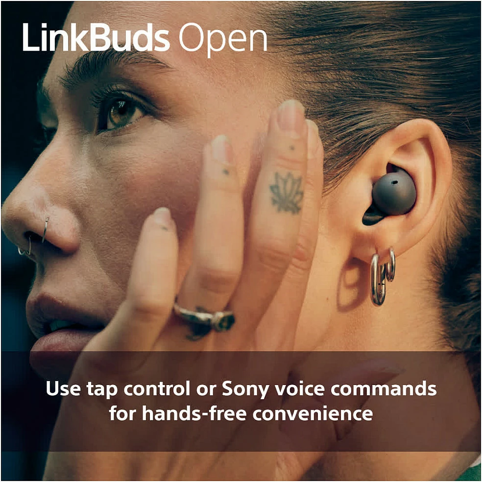Kufje Sony LinkBuds Open WFL910B, wireless, Bluetooth 5.3, me kuti karikimi, 22 orë, të zeza