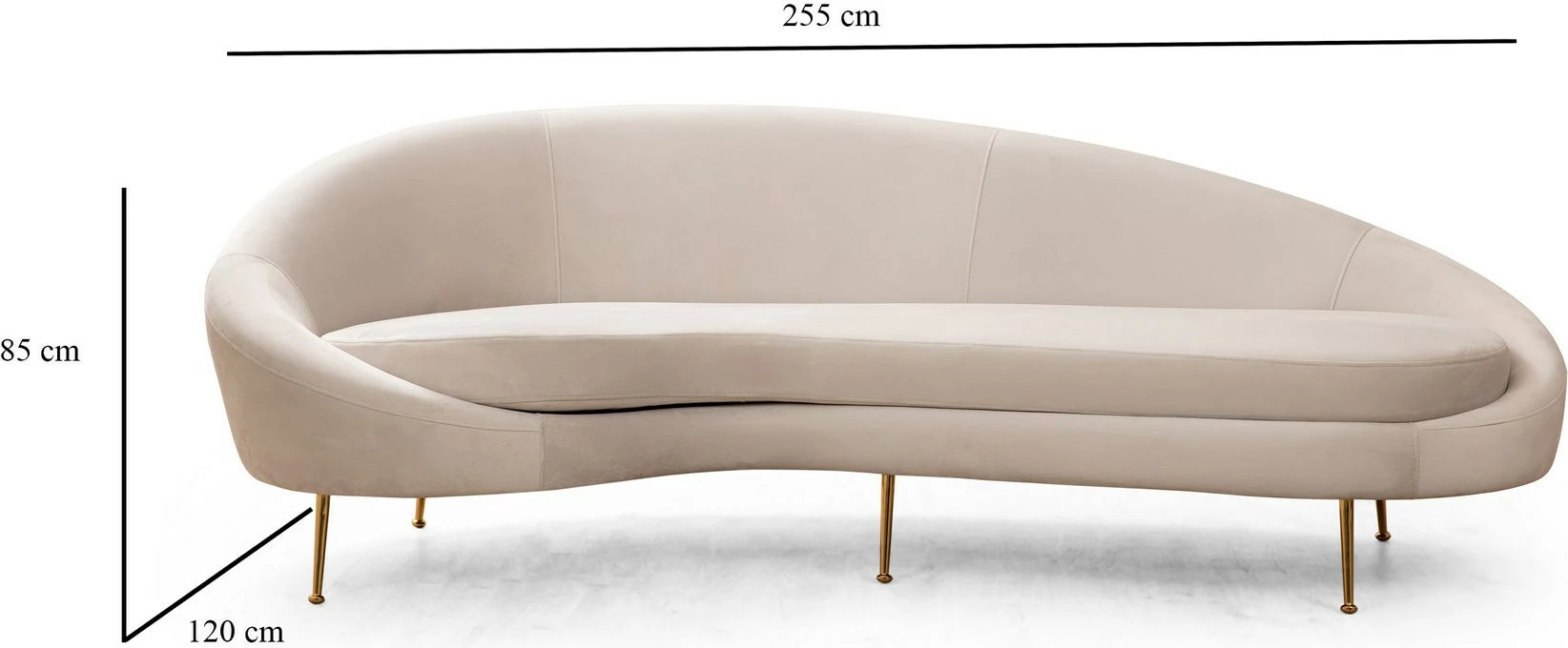 Divan treshe Atelier del Sofa, Eses majtas, bezhë