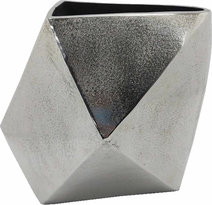 Vazo Douma, alumin, ngjyrë nikel argjendi, 28x22x28 cm