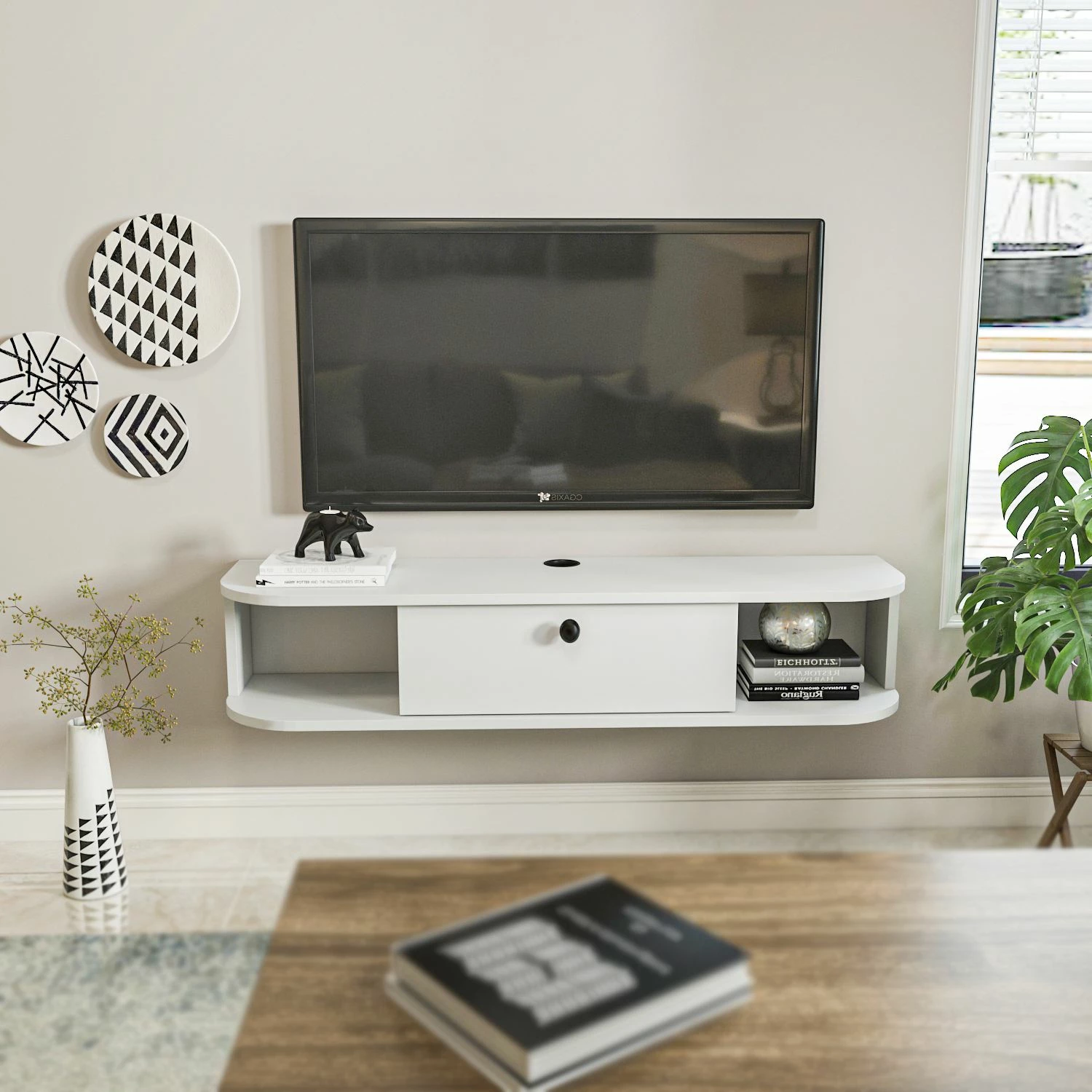 Komodë TV Skye Decor, Ibarra, e bardhë