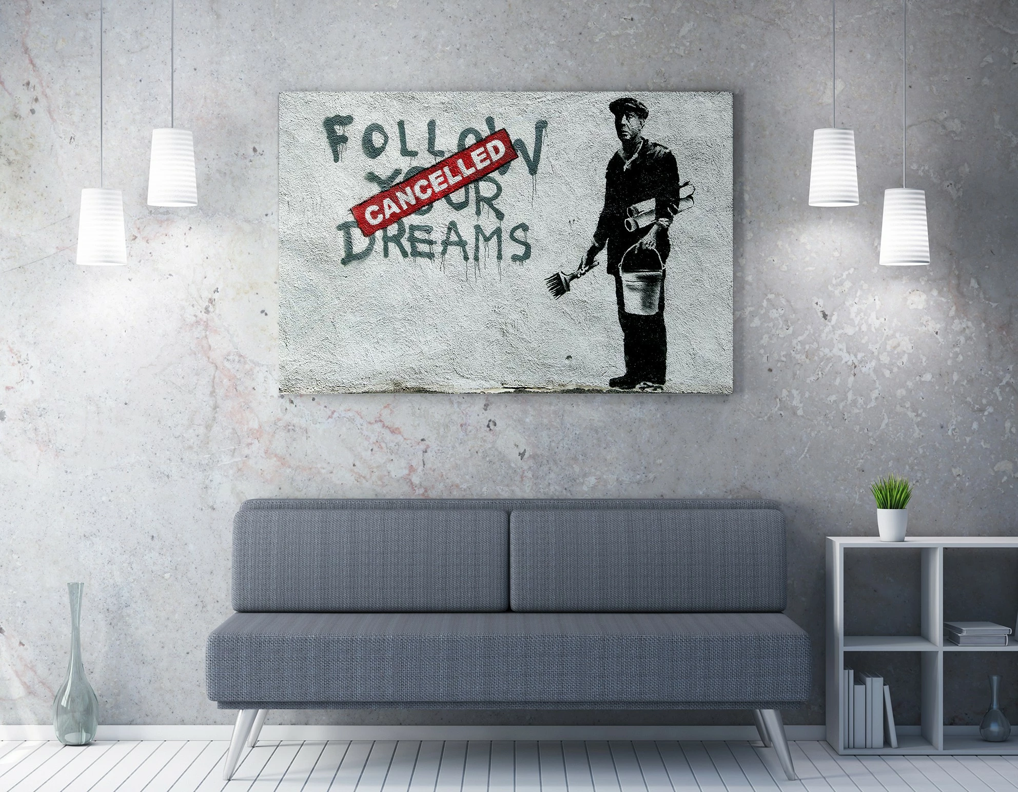Pikturë dekorative në kanavacë, Banksy, shumëngjyrëshe, WY48, 50x70cm