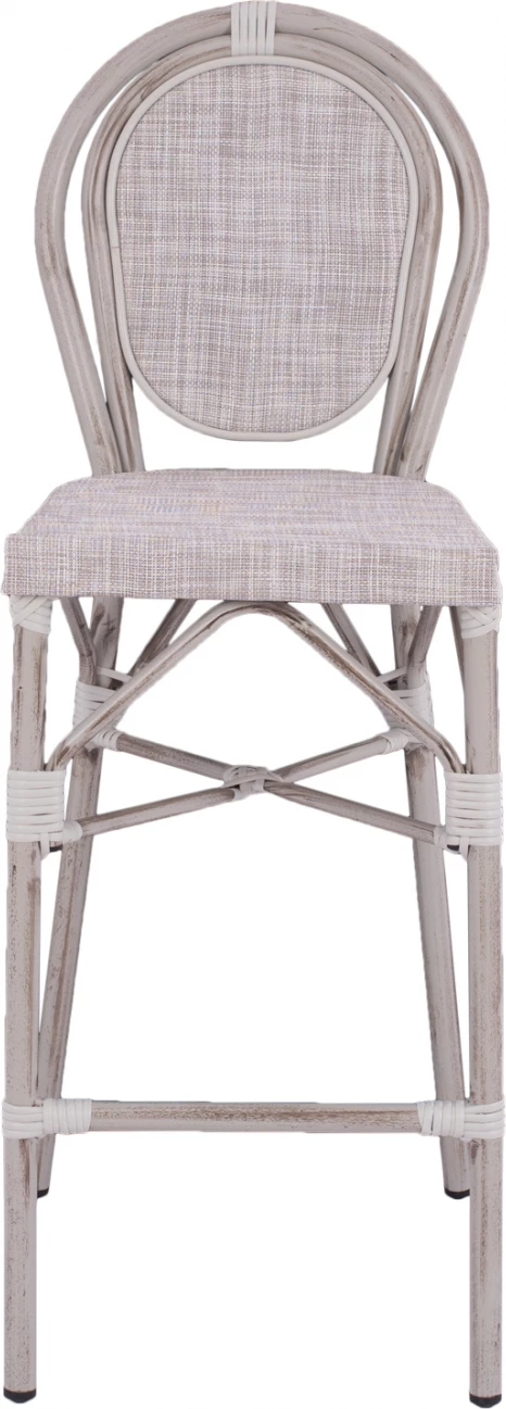 Karrige për bar alumin, pamje bambu, patinë e bardhë, FH5110, 47x61x115 cm