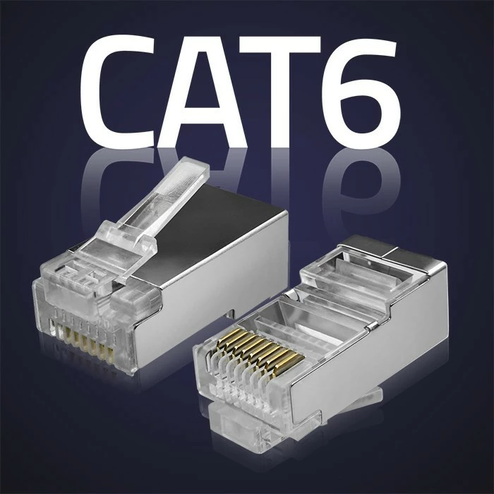 Set lidhës RJ45 Qoltec 54548, pass-through, CAT6, FTP, 100 copë
