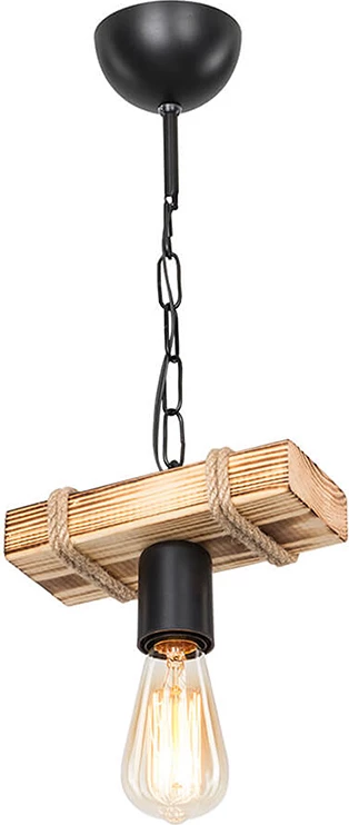 Dritë tavani PWL-1027 E27 metalike, ngjyrë natyrale e zezë, 20x10x43cm