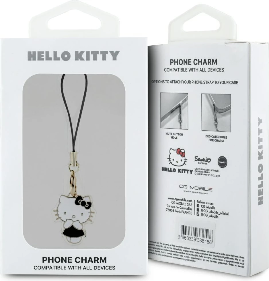 Varëse Hello Kitty Charm Kitty Cute, metal, e zezë