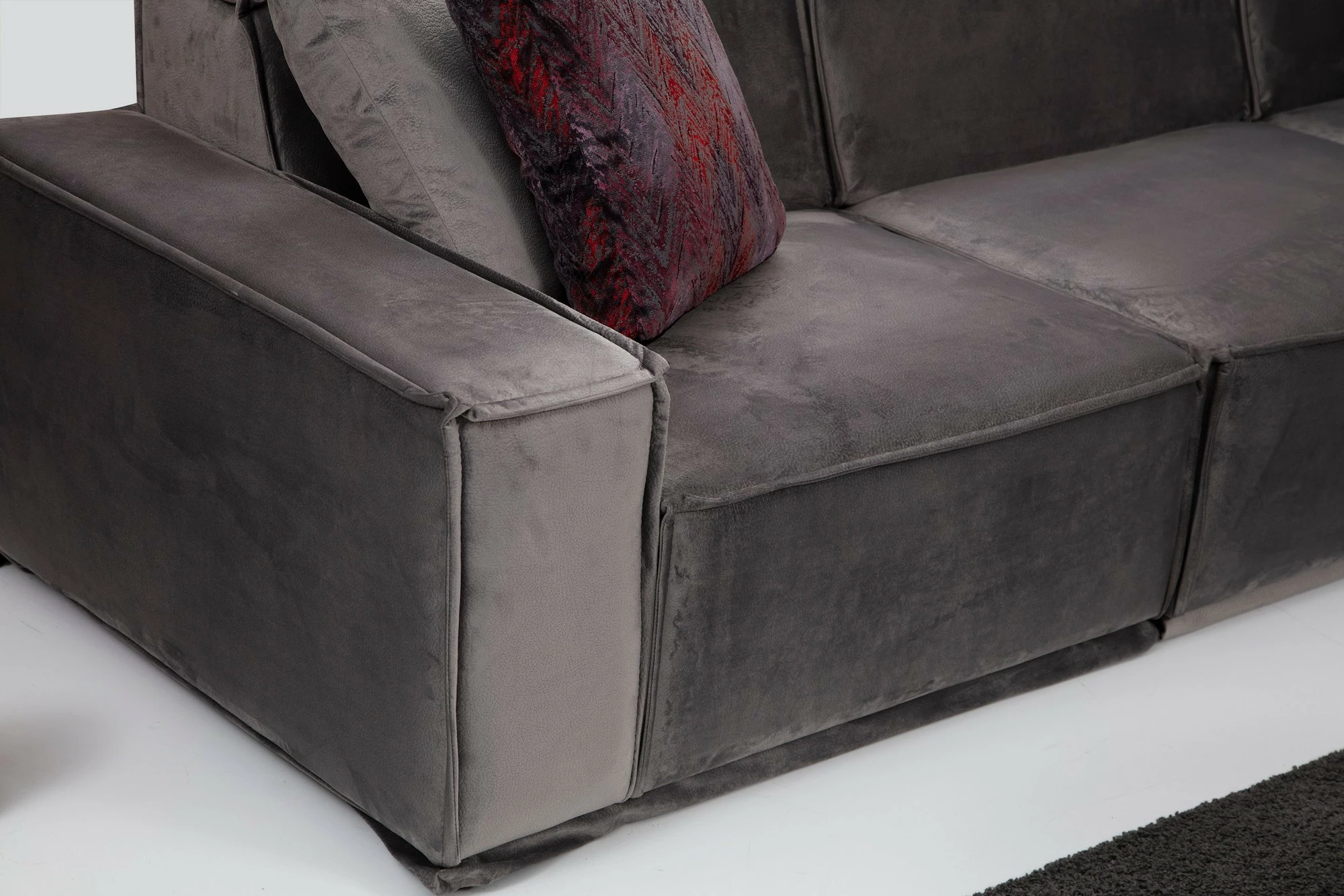 Divan dy ulëshe Atelier del Sofa, Lego 2 Seater, ngjyrë gri