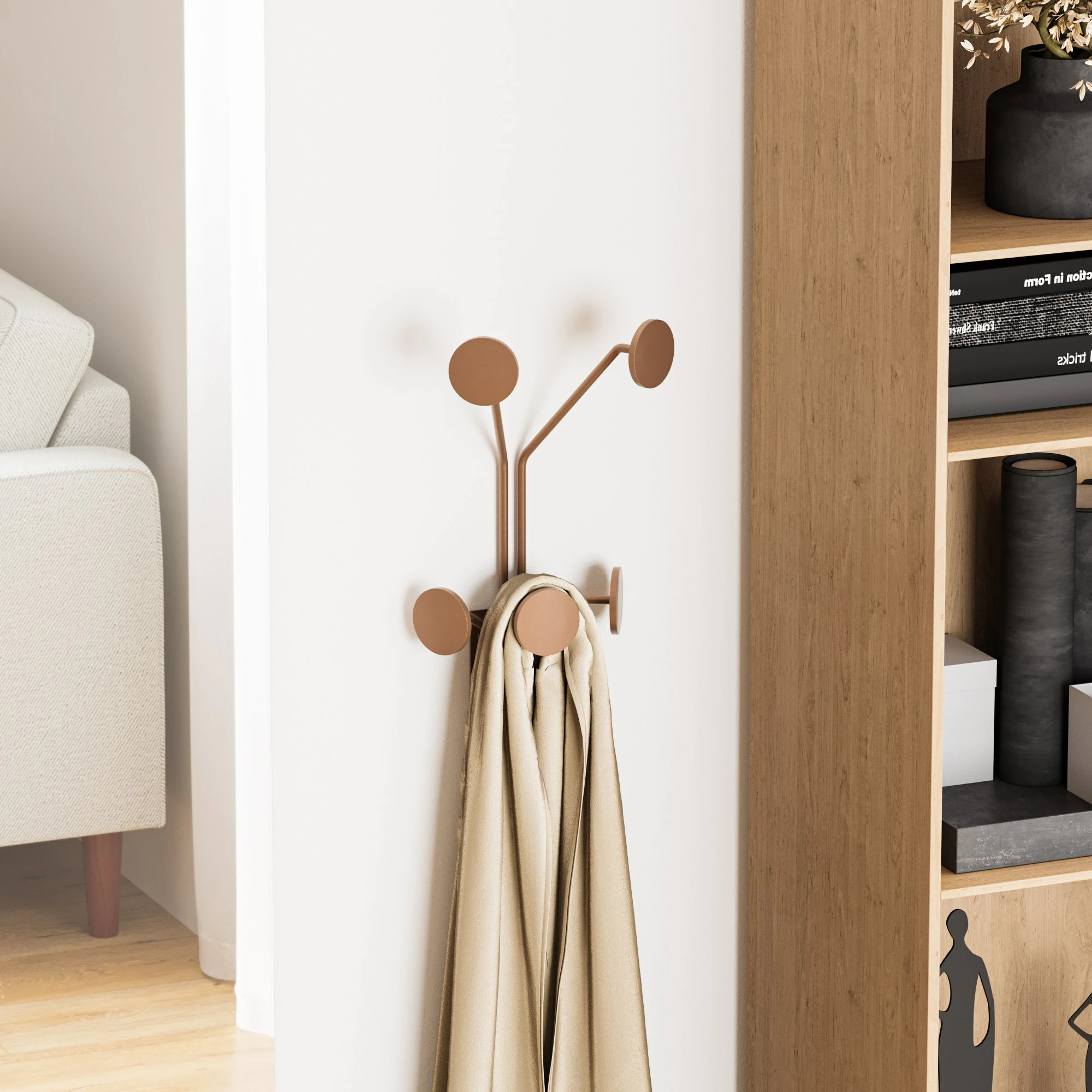 Varëse muri metalike Wallity, model gjirafë, ngjyrë bakri