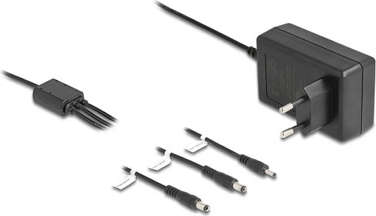 Adapter rryme DeLOCK universal 12V 3A 36W, 3 konektorë DC, i zi
