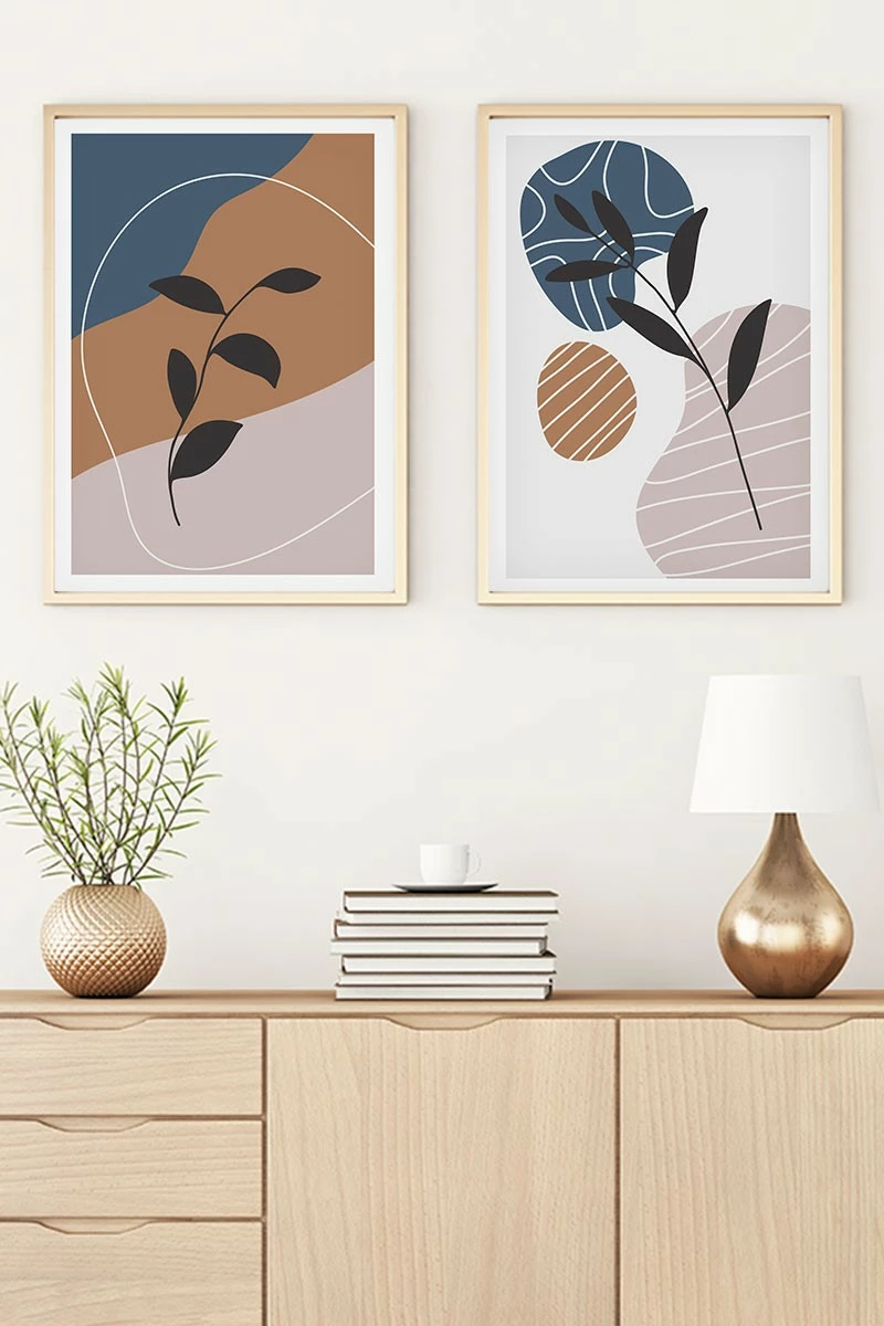 Pikturë dekorative me kornizë MDF (2 copë), Wallity, Huhu41, 70x50