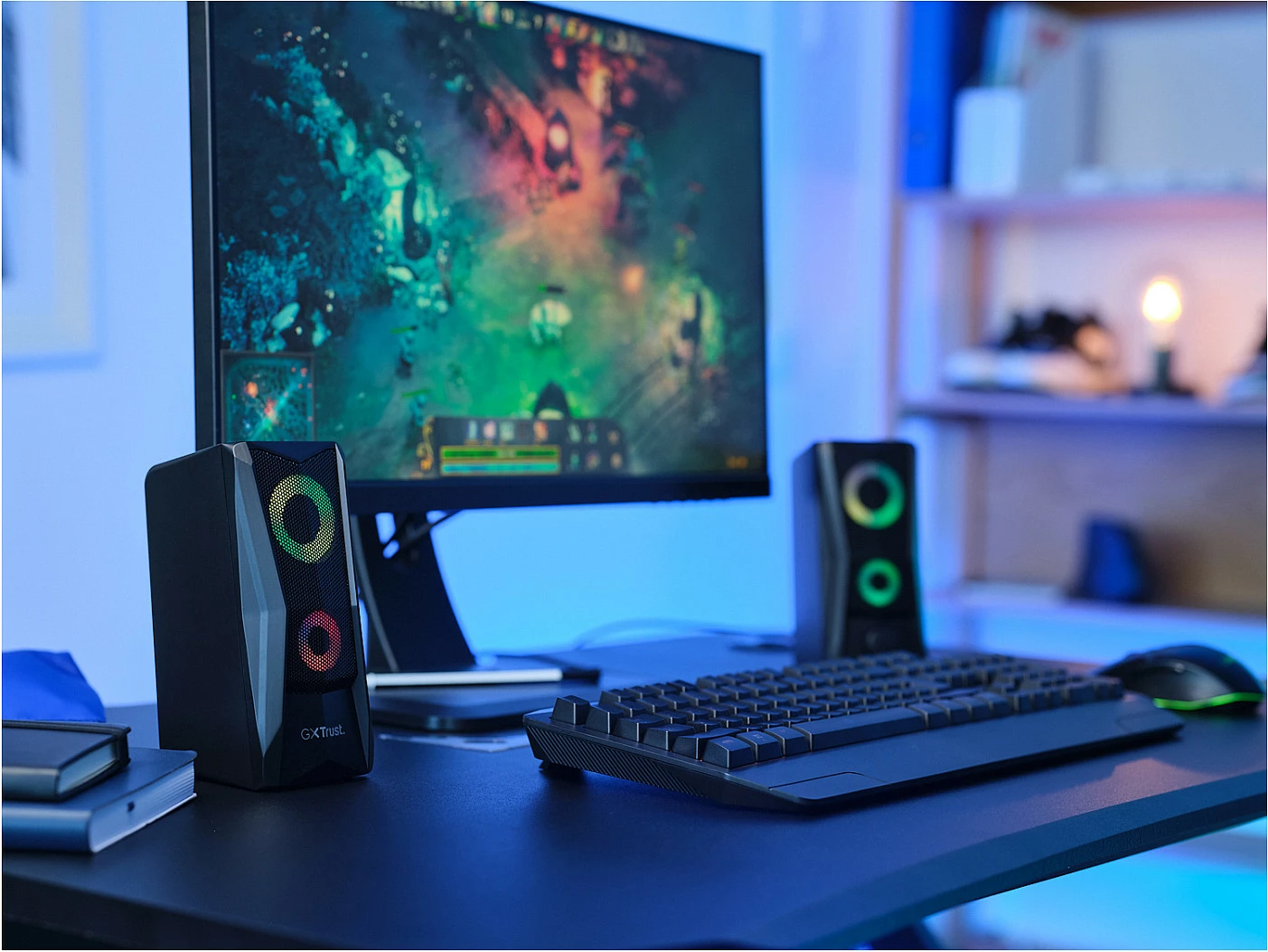 Altoparlantë Trust GXT606B Javv, 2.0, 12W RMS, AUX 3.5mm, USB, LED, i zi