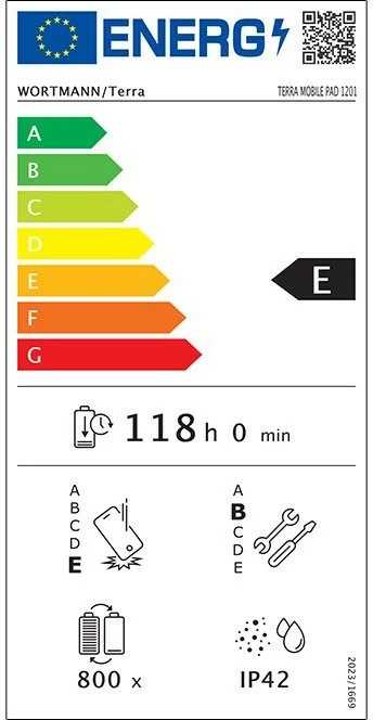 Tablet Terra TERRA PAD 1201, 12.6 inç, 8GB/256GB, LTE, Android 14, e zezë