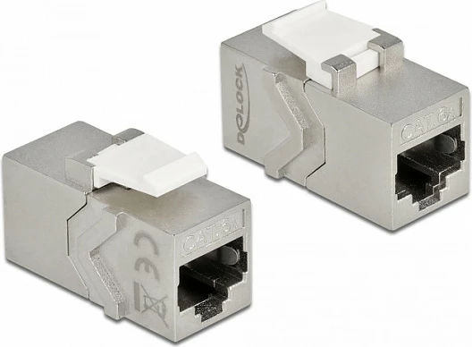 Modul Keystone DeLOCK RJ45 në RJ45 Cat6A, i sheshtë, argjend